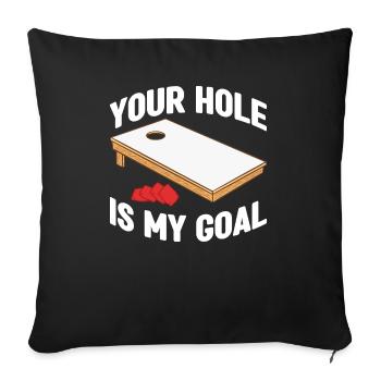 Cornhole Player Player Bean Bag Sackloch - Housse de coussin décorative 45 x 45 cm - noir - Devant