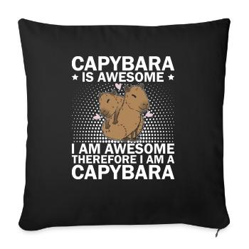 Capybara Wasserschwein Capybaras - Housse de coussin décorative 45 x 45 cm - noir - Devant