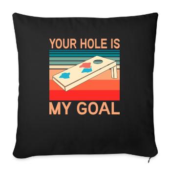 Cornhole Player Player Bean Bag Sackloch - Housse de coussin décorative 45 x 45 cm - noir - Devant