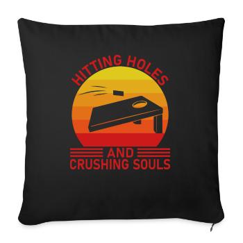 Cornhole Player Player Bean Bag Sackloch - Housse de coussin décorative 45 x 45 cm - noir - Devant