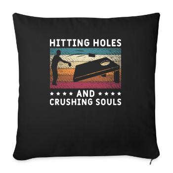 Cornhole Player Player Bean Bag Sackloch - Housse de coussin décorative 45 x 45 cm - noir - Devant