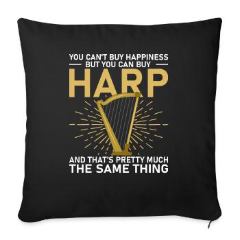 Harp Musician Harp Player - Sofa pillowcase 17,3'' x 17,3'' (45 x 45 cm) - black - Front