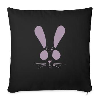 Hase Häschen Osterhase - Sofakissenbezug 45 x 45 cm - Schwarz - Vorne