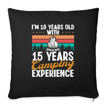 33 Year Old Camper Mountains Camping 33 Birthday - Sofa pillowcase 17,3'' x 17,3'' (45 x 45 cm) - black - Front