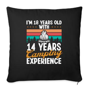 32 Year Old Camper Mountains Camping 32 Birthday - Sofa pillowcase 17,3'' x 17,3'' (45 x 45 cm) - black - Front