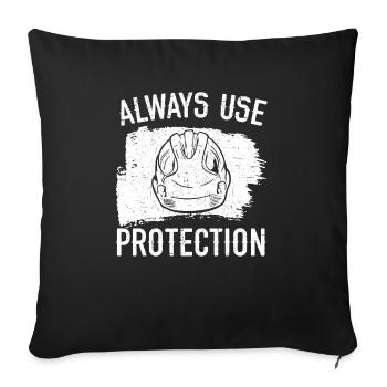 Always Use Protection Job Construction Worker - Sofa pillowcase 17,3'' x 17,3'' (45 x 45 cm) - black - Front