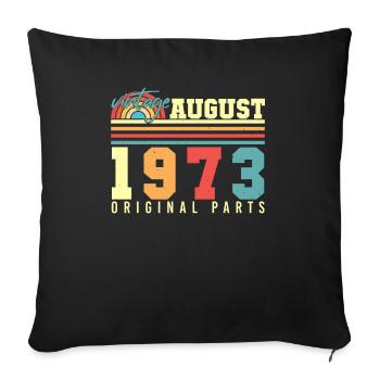1973 In August Vintage - Sofa pillowcase 17,3'' x 17,3'' (45 x 45 cm) - black - Front