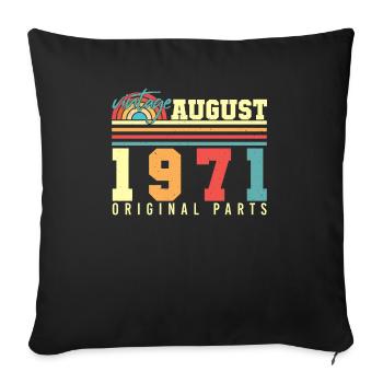 1971 Im August Retro - Sofakissenbezug 45 x 45 cm - Schwarz - Vorne