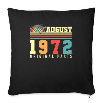 50. Jahrestag August 1972 - Sofakissenbezug 45 x 45 cm - Schwarz - Vorne