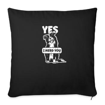 Oui, je vous rassemble - chiot - Housse de coussin décorative 45 x 45 cm - noir - Devant