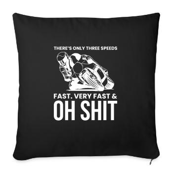 Trois vitesses rapides, très rapides et oh merde - Housse de coussin décorative 45 x 45 cm - noir - Devant