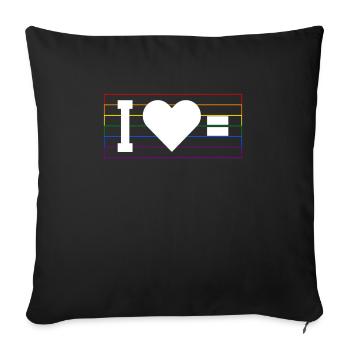 I Love LGBT Officiant Geschenk - Sofakissenbezug 45 x 45 cm - Schwarz - Vorne