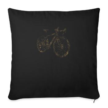 Road Bike Silhouette Cycling Biker Funny Bike - Sofa pillowcase 17,3'' x 17,3'' (45 x 45 cm) - black - Front