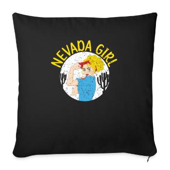 Nevada Girl USA America Nevadians Nevadans - Sofa pillowcase 17,3'' x 17,3'' (45 x 45 cm) - black - Front