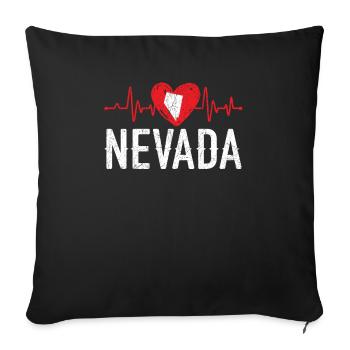 Nevada Heartbeat USA America Nevadians Nevadans - Sofa pillowcase 17,3'' x 17,3'' (45 x 45 cm) - black - Front