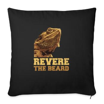 Revere The Beard Funny Bearded Dragon Owner Beardi - Sofa pillowcase 17,3'' x 17,3'' (45 x 45 cm) - black - Front