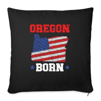 Oregon Born USA America Oregonians Travel Tourist - Sofa pillowcase 17,3'' x 17,3'' (45 x 45 cm) - black - Front