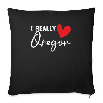 I Really Love Oregon USA America Oregonians - Sofa pillowcase 17,3'' x 17,3'' (45 x 45 cm) - black - Front