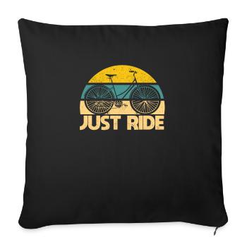 Il suffit de faire du vélo drôle Biker Road Bike Riding - Housse de coussin décorative 45 x 45 cm - noir - Devant
