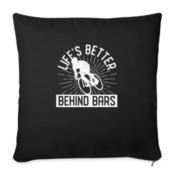 Fun Bike Cycling Cyclist Life - Sofa pillowcase 17,3'' x 17,3'' (45 x 45 cm) - black - Front