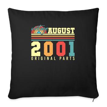 Mois de naissance Août 2001 - Housse de coussin décorative 45 x 45 cm - noir - Devant