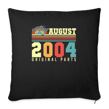 2004 Finally of legal age in August - Sofa pillowcase 17,3'' x 17,3'' (45 x 45 cm) - black - Front