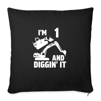 Ich bin 1 und Diggin' It - Sofakissenbezug 45 x 45 cm - Schwarz - Vorne