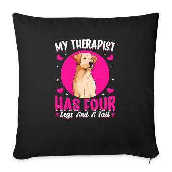 Labrador Retriever Therapeut Hat Vier Beine - Sofakissenbezug 45 x 45 cm - Schwarz - Vorne