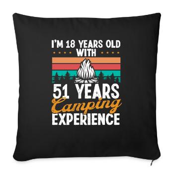 69 Year Old Camper Mountains Camping 69 Birthday - Sofa pillowcase 17,3'' x 17,3'' (45 x 45 cm) - black - Front