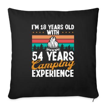 72 Year Old Camper Mountains Camping 72 Birthday - Sofa pillowcase 17,3'' x 17,3'' (45 x 45 cm) - black - Front