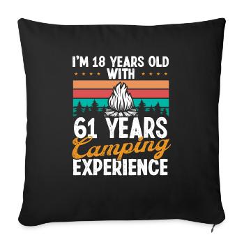 79 Year Old Camper Mountains Camping 79 Birthday - Sofa pillowcase 17,3'' x 17,3'' (45 x 45 cm) - black - Front