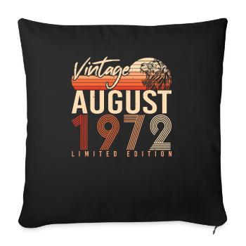 50. Jahrestag August 1972 - Sofakissenbezug 45 x 45 cm - Schwarz - Vorne