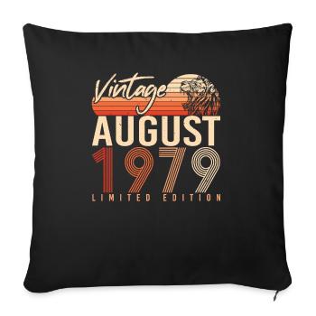 Août 1979 Idée cadeau - Housse de coussin décorative 45 x 45 cm - noir - Devant
