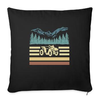 Vintage Retro Quad Driver Shirt Gift - Sofa pillowcase 17,3'' x 17,3'' (45 x 45 cm) - black - Front
