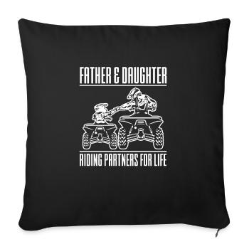Père et partenaires de DAughter Racing pour la vie - Housse de coussin décorative 45 x 45 cm - noir - Devant