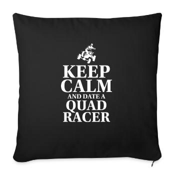 Restez calme et sortez avec un cadeau de chemise Quad Racer - Housse de coussin décorative 45 x 45 cm - noir - Devant