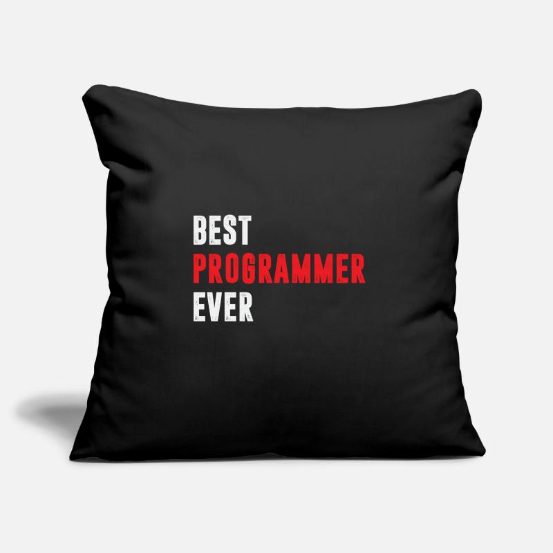 Meilleur programmeur de tous les temps Funny Coder Quote Housse de coussin décorative 45 x 45 cm