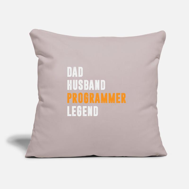 Papa Mari Programmeur Legend Coder Coding Housse de coussin décorative 45 x 45 cm