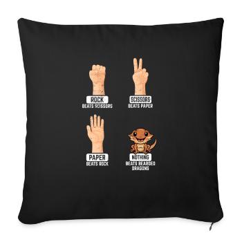 Rock Paper Scissors Nothing Beats Bearded Dragons - Sofakissenbezug 45 x 45 cm - Schwarz - Vorne