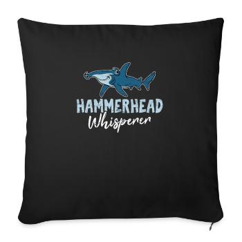 Hammerhead Whisperer Hammerhead Shark Sphyrna Funn - Sofa pillowcase 17,3'' x 17,3'' (45 x 45 cm) - black - Front