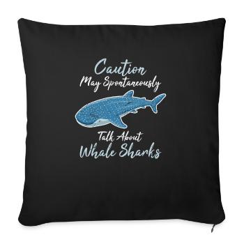 La prudence peut parler spontanément des requins-baleines - Housse de coussin décorative 45 x 45 cm - noir - Devant