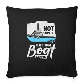 Remorqueur Marin Capitaine Bateau Propriétaire Mer - Housse de coussin décorative 45 x 45 cm - noir - Devant