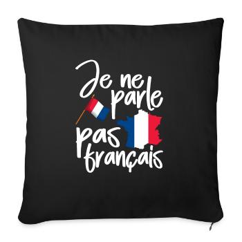 France - Sofa pillowcase 17,3'' x 17,3'' (45 x 45 cm) - black - Front