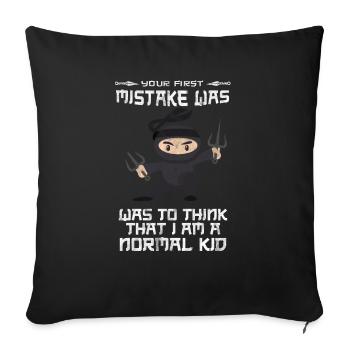 Ninja Ninjutsu Judo Katana Kids Shuriken Warrior - Sofa pillowcase 17,3'' x 17,3'' (45 x 45 cm) - black - Front