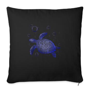 Turtle Tshirt Reptiles Children Men Women - Sofa pillowcase 17,3'' x 17,3'' (45 x 45 cm) - black - Front
