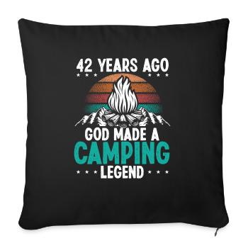 42 Year Old Camping Legend Scout 42Birthday Camper - Sofakissenbezug 45 x 45 cm - Schwarz - Vorne