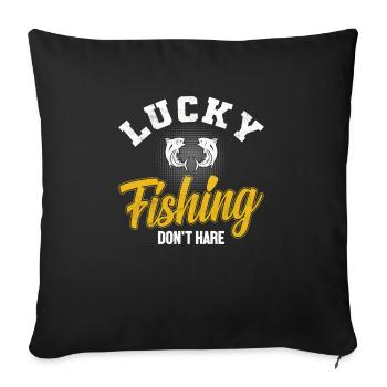 Fish Fishing Happiness Fishing Claim - Sofa pillowcase 17,3'' x 17,3'' (45 x 45 cm) - black - Front