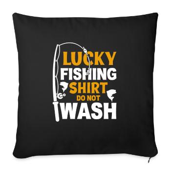 Lucky Fishing shirt do not wash - Sofa pillowcase 17,3'' x 17,3'' (45 x 45 cm) - black - Front