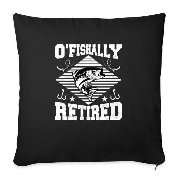 Fishing Fish Pension Pensioners - Sofa pillowcase 17,3'' x 17,3'' (45 x 45 cm) - black - Front