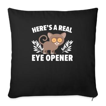 Here's A Real Eye Opener Big Eyes Animal Tarsier - Sofa pillowcase 17,3'' x 17,3'' (45 x 45 cm) - black - Front